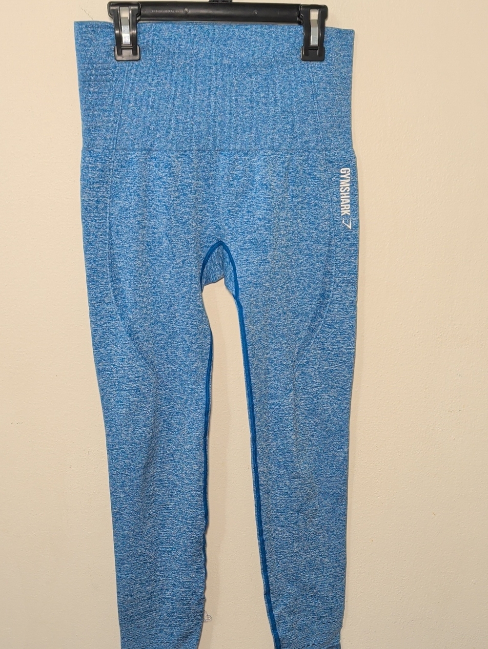 Gymshark Blue Seamless Leggings High Rise 7/8 Length Workout Gym Women's Size L